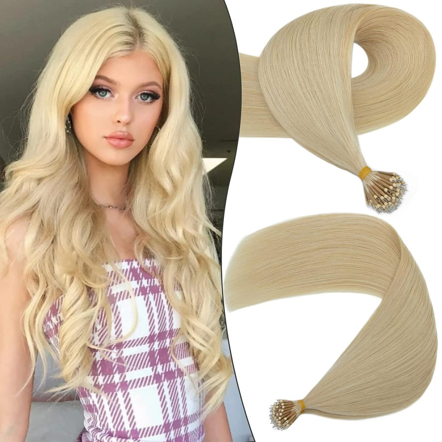 Extensii Nanoring Deluxe Blond Natural Deschis Extensii Nanoring Deluxe Blond Natural Deschis